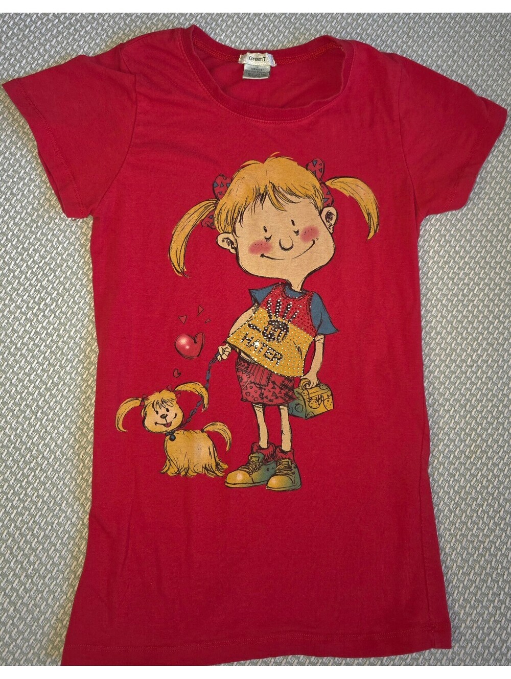 Girls adorable graphc t-shirt sz LG